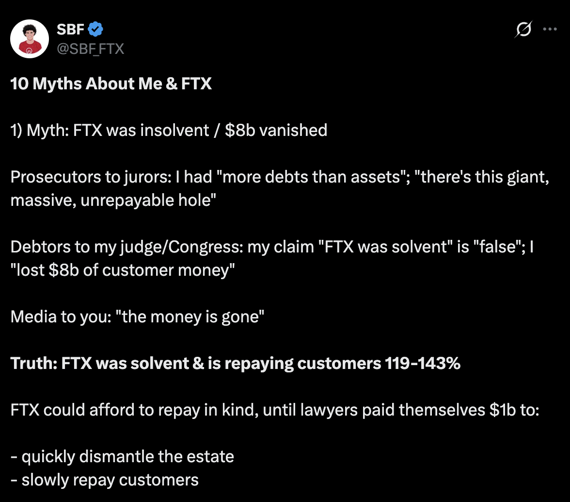 不服 25 年重刑!SBF 狱中列「10 大误解」反击:FTX 从未资不抵债 不服 25 年重刑!SBF 狱中列「10 大误解」反击:FTX 从未资不抵债