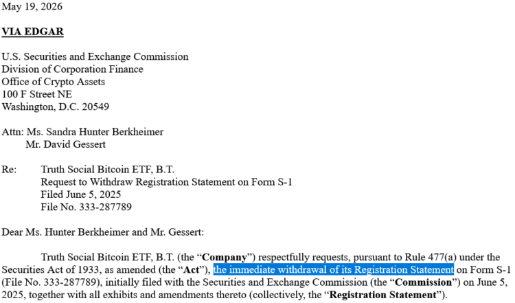Truth Social 撤回比特币 ETF 申请!背后藏有策略型 ETF 转型大计? Truth Social 撤回比特币 ETF 申请!背后藏有策略型 ETF 转型大计?