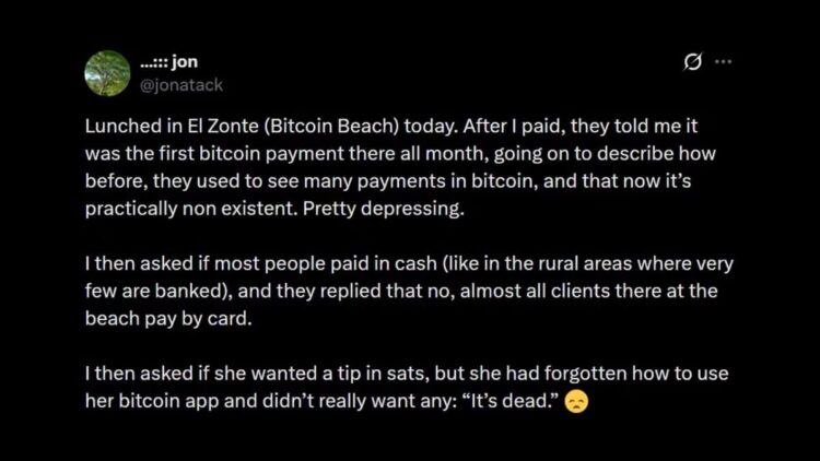 萨尔瓦多比特币海滩退烧!餐厅整月仅收 1 笔 BTC,民间回归传统刷卡 萨尔瓦多比特币海滩退烧!餐厅整月仅收 1 笔 BTC,民间回归传统刷卡