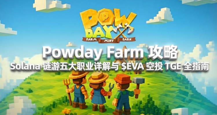 Powday Farm 攻略：Solana 链游五大职业详解与 $EVA 空投 TGE 全指南