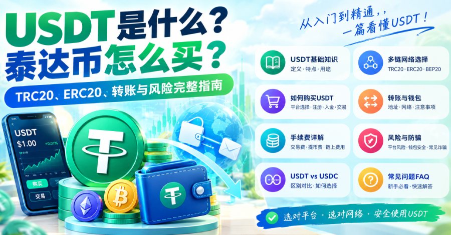 USDT是什么?泰达币怎么买? TRC20、ERC20、转帐与风险完整指南 USDT是什么?泰达币怎么买? TRC20、ERC20、转帐与风险完整指南