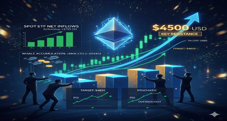 ETH技术分析发出关键信号？机构投资者正大举增持ETH，目标4500美元