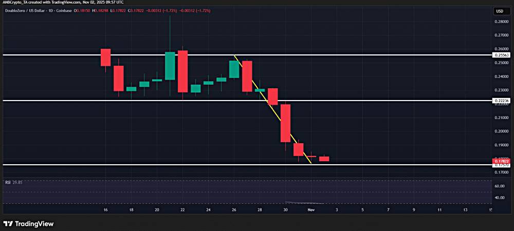 DoubleZero (2Z) – 治理代币遭遇最大跌幅