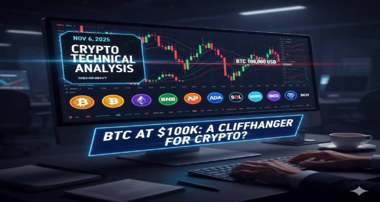 BTC 10万美元支撑告急?11月6日加密货币技术分析:十大代币价格走势解析