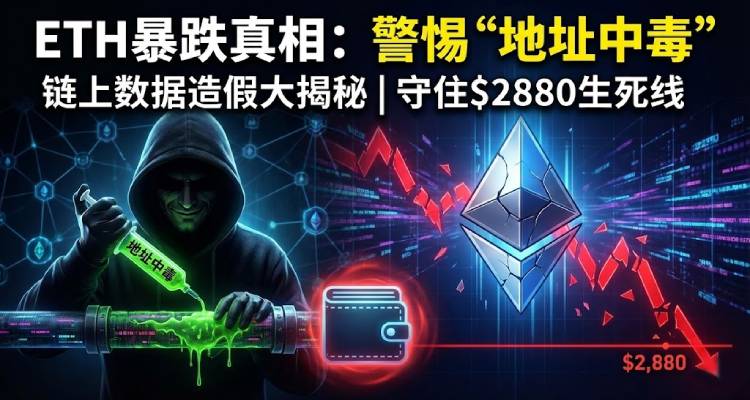 ETH暴跌原因揭秘：3000刀防线失守！幕后黑手竟是“地址中毒”引发数据造假？