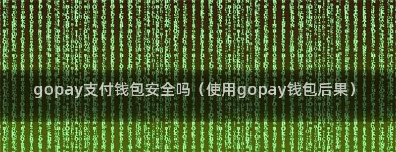 数字钱包Gopay支付平台安全吗？Gopay的使用后果