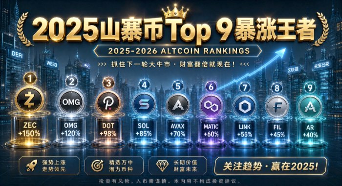 【2026更新】2025年最热山寨币排行Top9：ZEC、OMG、DOT暴涨在即，现在入手赚翻天！